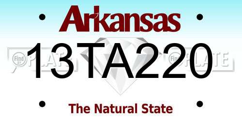 13TA220 Arkansas License Plate