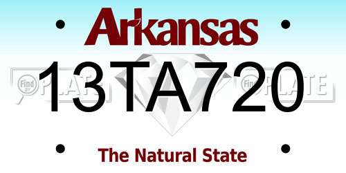 13TA720 Arkansas License Plate