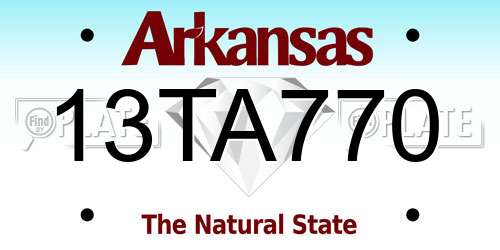 13TA770 Arkansas License Plate