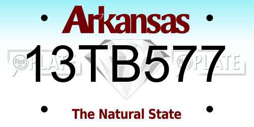 13TB577 Arkansas License Plate