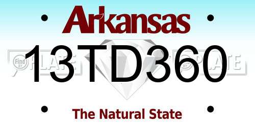 13TD360 Arkansas License Plate