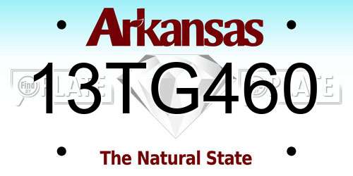 13TG460 Arkansas License Plate