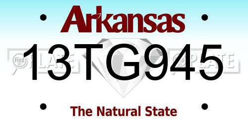 13TG945 Arkansas License Plate