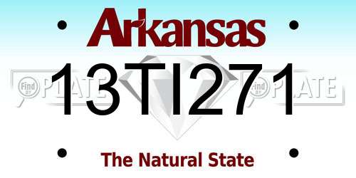 13TI271 Arkansas License Plate
