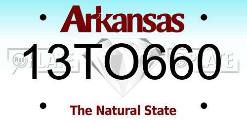 13TO660 Arkansas License Plate