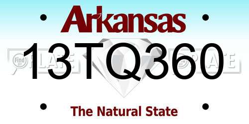 13TQ360 Arkansas License Plate