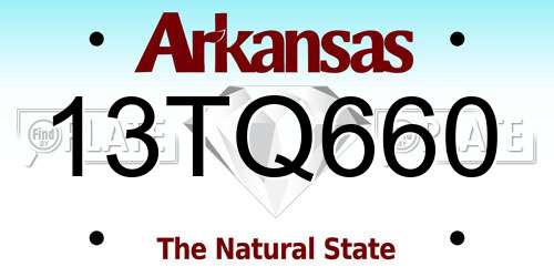 13TQ660 Arkansas License Plate
