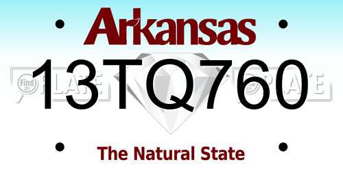 13TQ760 Arkansas License Plate