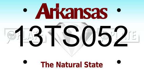 13TS052 Arkansas License Plate
