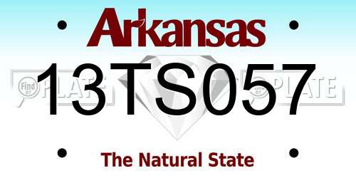 13TS057 Arkansas License Plate