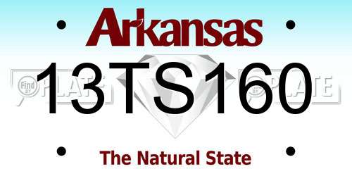 13TS160 Arkansas License Plate