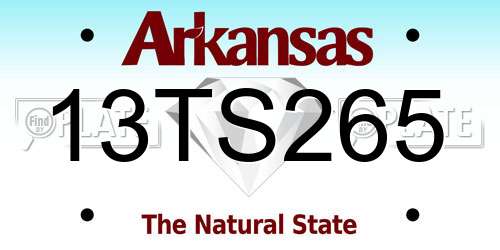 13TS265 Arkansas License Plate