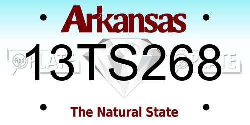 13TS268 Arkansas License Plate