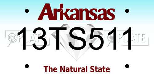 13TS511 Arkansas License Plate