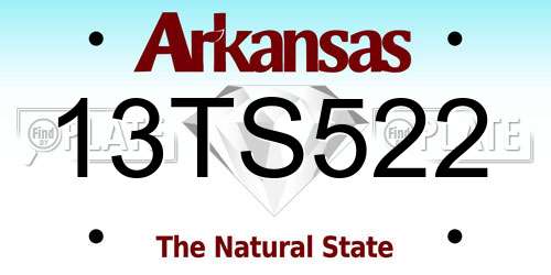 13TS522 Arkansas License Plate