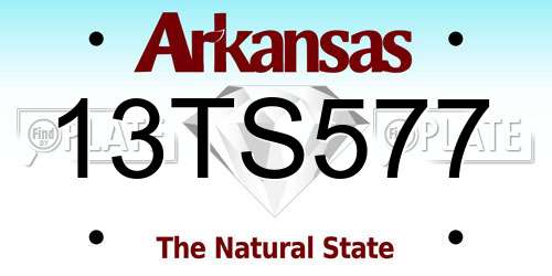13TS577 Arkansas License Plate