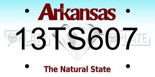 13TS607 Arkansas License Plate
