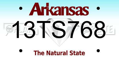 13TS768 Arkansas License Plate