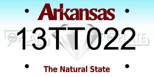 13TT022 Arkansas License Plate