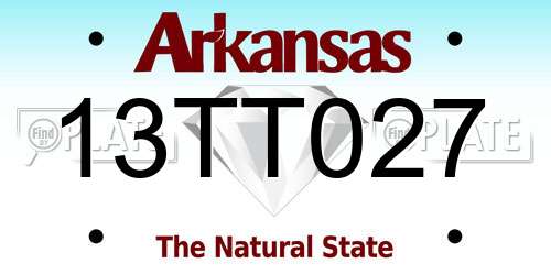 13TT027 Arkansas License Plate