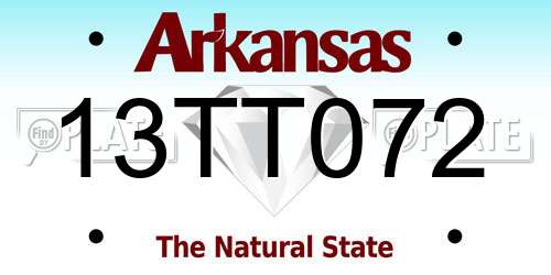 13TT072 Arkansas License Plate