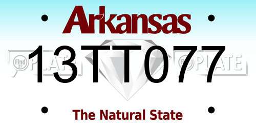 13TT077 Arkansas License Plate