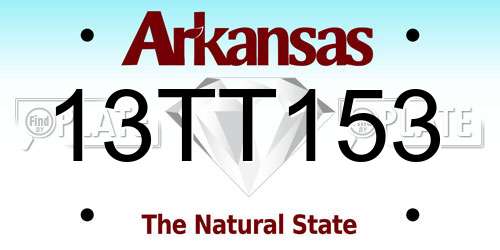 13TT153 Arkansas License Plate