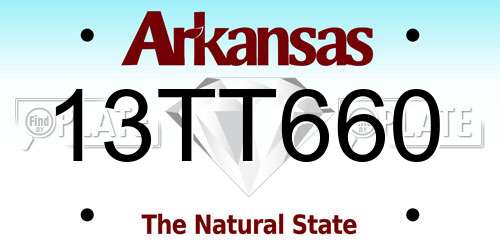 13TT660 Arkansas License Plate