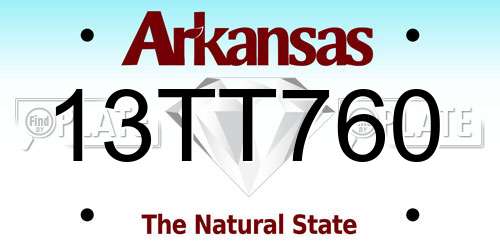 13TT760 Arkansas License Plate