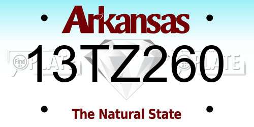 13TZ260 Arkansas License Plate