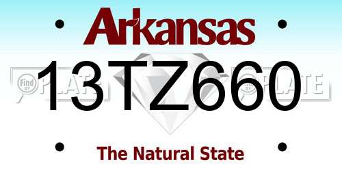 13TZ660 Arkansas License Plate