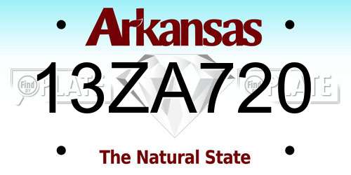 13ZA720 Arkansas License Plate