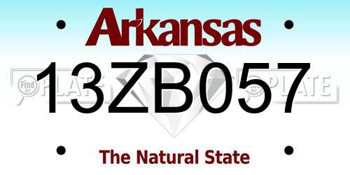13ZB057 Arkansas License Plate