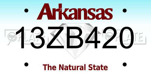 13ZB420 Arkansas License Plate