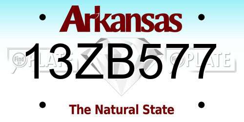 13ZB577 Arkansas License Plate