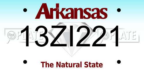 13ZI221 Arkansas License Plate
