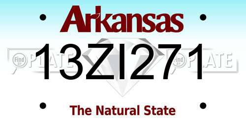 13ZI271 Arkansas License Plate