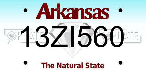 13ZI560 Arkansas License Plate