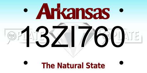 13ZI760 Arkansas License Plate