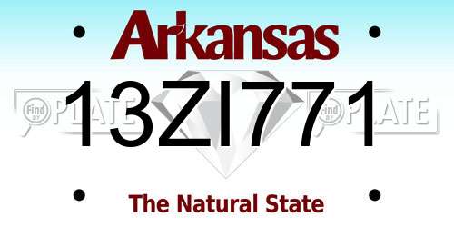 13ZI771 Arkansas License Plate