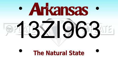 13ZI963 Arkansas License Plate