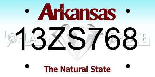 13ZS768 Arkansas License Plate