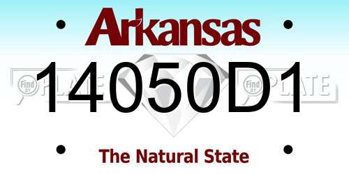 14050D1 Arkansas License Plate