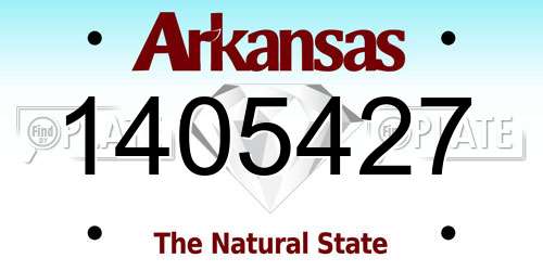 1405427 Arkansas License Plate