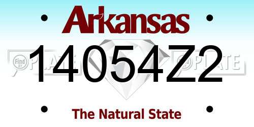 14054Z2 Arkansas License Plate