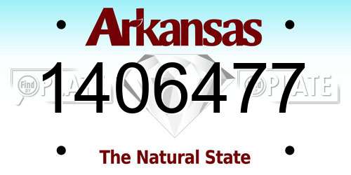 1406477 Arkansas License Plate