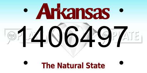1406497 Arkansas License Plate