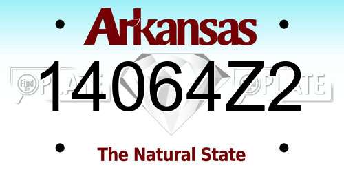 14064Z2 Arkansas License Plate