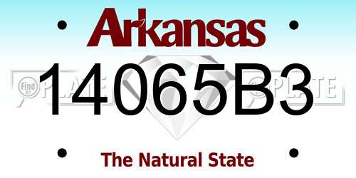 14065B3 Arkansas License Plate