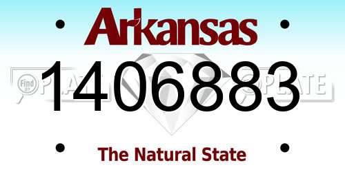 1406883 Arkansas License Plate